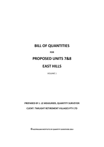 Bill Of Quantities