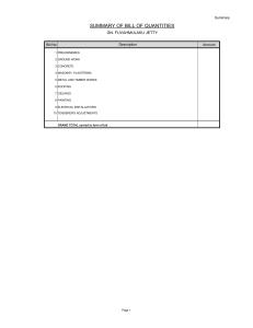 SUMMARY OF BILL OF QUANTITIES