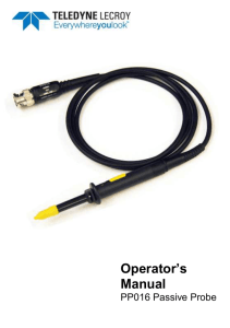 PP016 Passive Probe Operator`s Manual Rev A