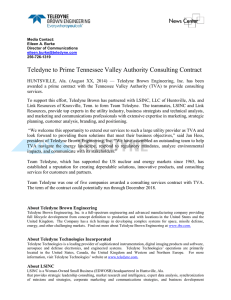 Teledyne to Prime Tennessee Valley Authority Consulting Contract