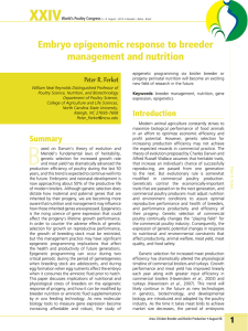 Embryo epigenomic response to breeder management and