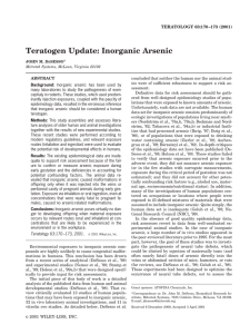 Teratogen Update: Inorganic Arsenic