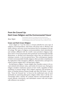 From the Ground Up: Dark Green Religion and the