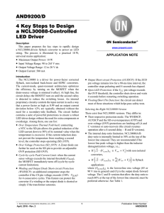 AND9200 - 4 Key Steps to Design a NCL30088‐Controlled LED Driver