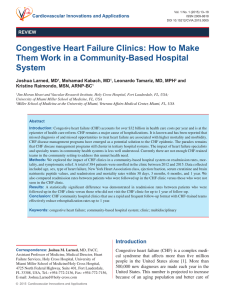 Congestive Heart Failure Clinics: How to Make