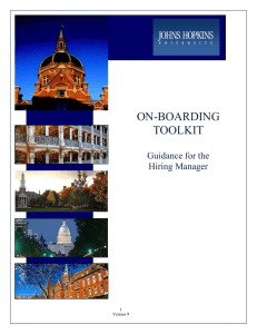 on-boarding toolkit - JHU Human Resources