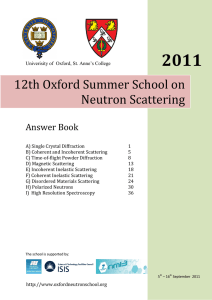 Answers - Oxford School on Neutron Scattering