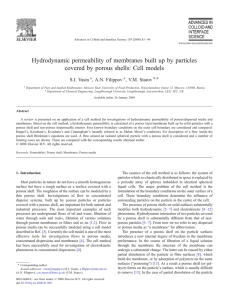 Hydrodynamic permeability of membranes built up by particles