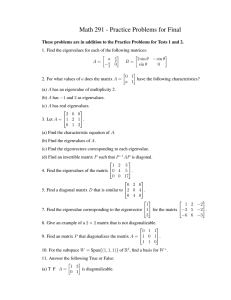 Math 291 - Practice Problems for Final