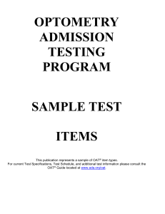 OAT Sample Test Items - American Dental Association