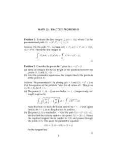 MATH 221: PRACTICE PROBLEMS II Problem 1: Evaluate the line