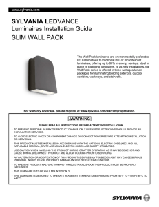 SYLVANIA LEDVANCE Luminaires Installation Guide SLIM WALL