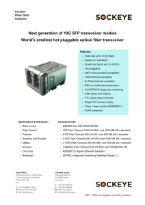 SFP Transceiver Datasheet