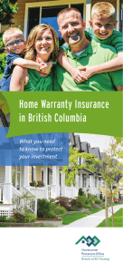 Home Warranty Insurance in British Columbia