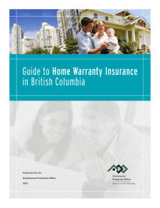 HPO Guide to Home Warranty Insurance in British Columbia