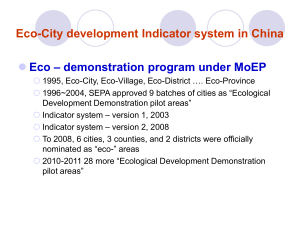 Eco-City development Indicator system in China Eco