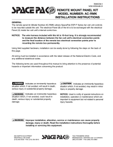 remote mount panel kit model number: ac
