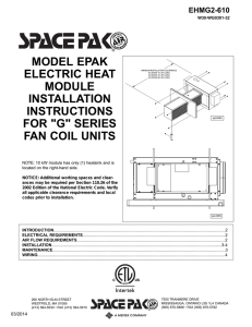 MODEL EPAK ELECTRIC HEAT MODULE INSTALLATION