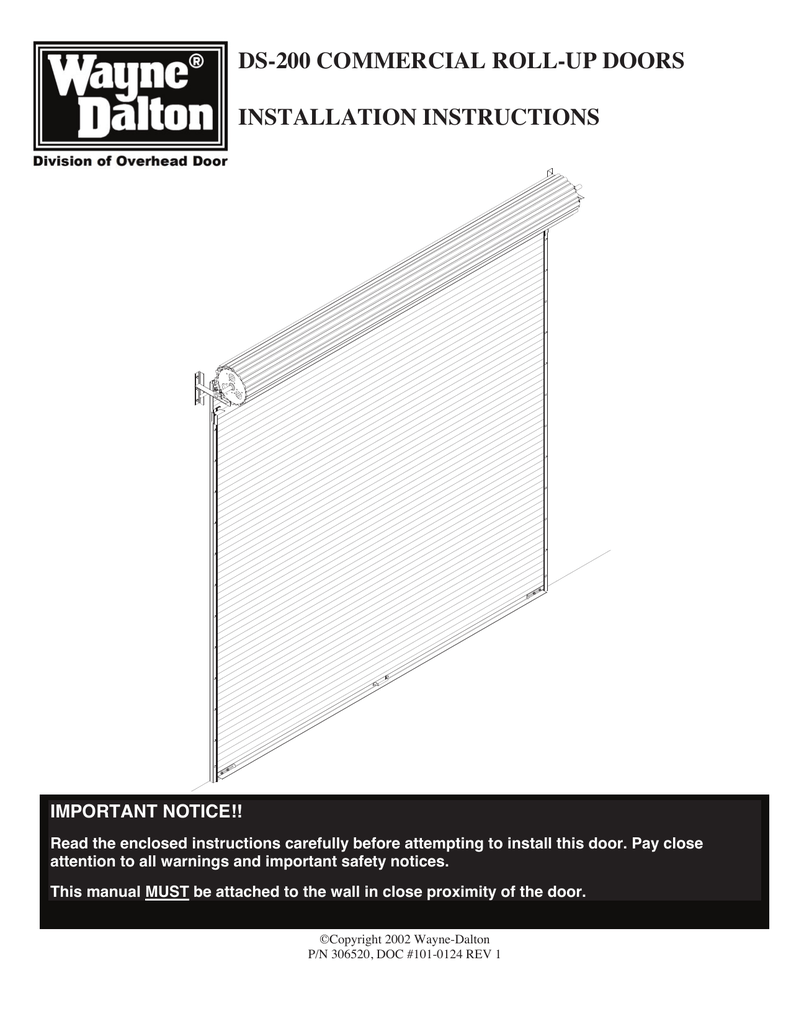 Ds 200 Commercial Roll Up Doors Installation