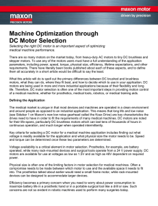 Machine Optimization through DC Motor Selection