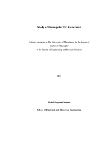 Study of Homopolar DC Generator - Manchester eScholar