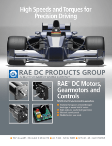 RAE™ DC Motors, Gearmotors and Controls