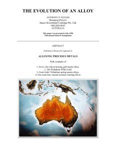 the evolution of an alloy - Apecs Investment Castings