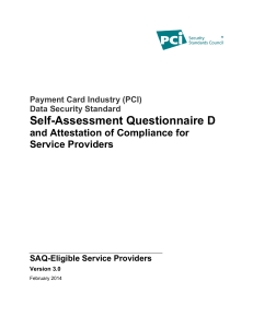 Payment Card Industry (PCI) Data Security Standard Self