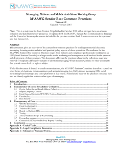 M3AAWG Sender Best Common Practices, Version 3, Updated
