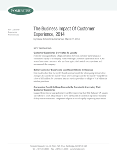 The Business Impact Of Customer Experience, 2014