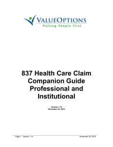 837 Health Care Claim Companion Guide Professional