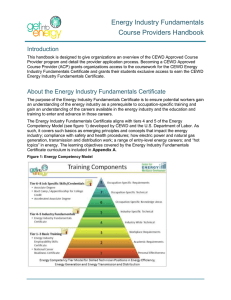 Course Provider Handbook - Center for Energy Workforce