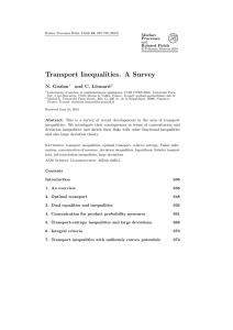 Transport Inequalities. A Survey - Université Paris-Est Marne-la