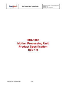 IMU-3000 Motion Processing Unit Product Specification Rev 1.0