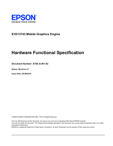 Hardware Functional Specification