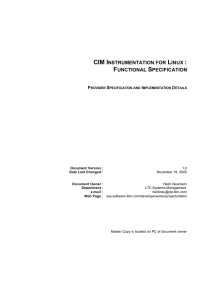 cim instrumentation for linux : functional specification