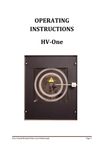 OPERATING INSTRUCTIONS HV-One