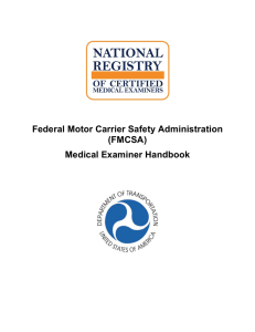 FMCSA Medical Examiner Handbook