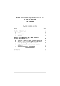 Health Practitioner Regulation National Law