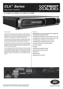 The Crest Audio CLh™ Series power amplifiers set a new standard