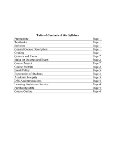Table of Contents of this Syllabus Prerequisite Page 1 Textbooks