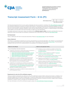 Transcript Assessment Form – 6-1A (P1)