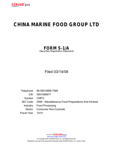 china marine food group ltd