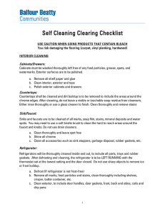 Self Cleaning Clearing Checklist