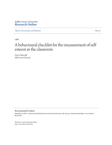 A behavioural checklist for the measurement of self