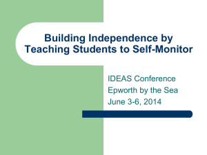 Building Independence by Teaching Students to Self