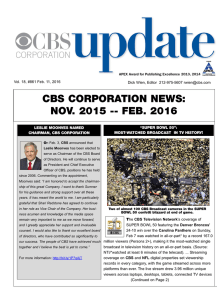 cbs corporation news: nov. 2015 -- feb. 2016