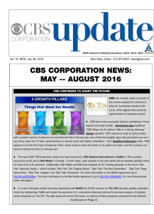 cbs corporation news: may -- august 2016