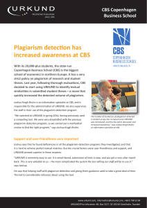 Plagiarism detection has increased awareness at CBS