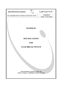 30-SDMS-01 SPECIFICATIONS FOR LOAD BREAK SWITCH